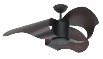 Vam Ventilatore da soffitto a risparmio energetico RAFFAELLO 112 cm nero con pale ABS colore noce telecomando 6 velocitÃ