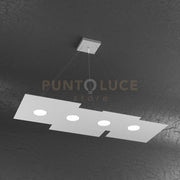 PLATE SOSPENSIONE 4 LUCI RETTANGOLARE GRIGIO 1129-S4 R-GR
