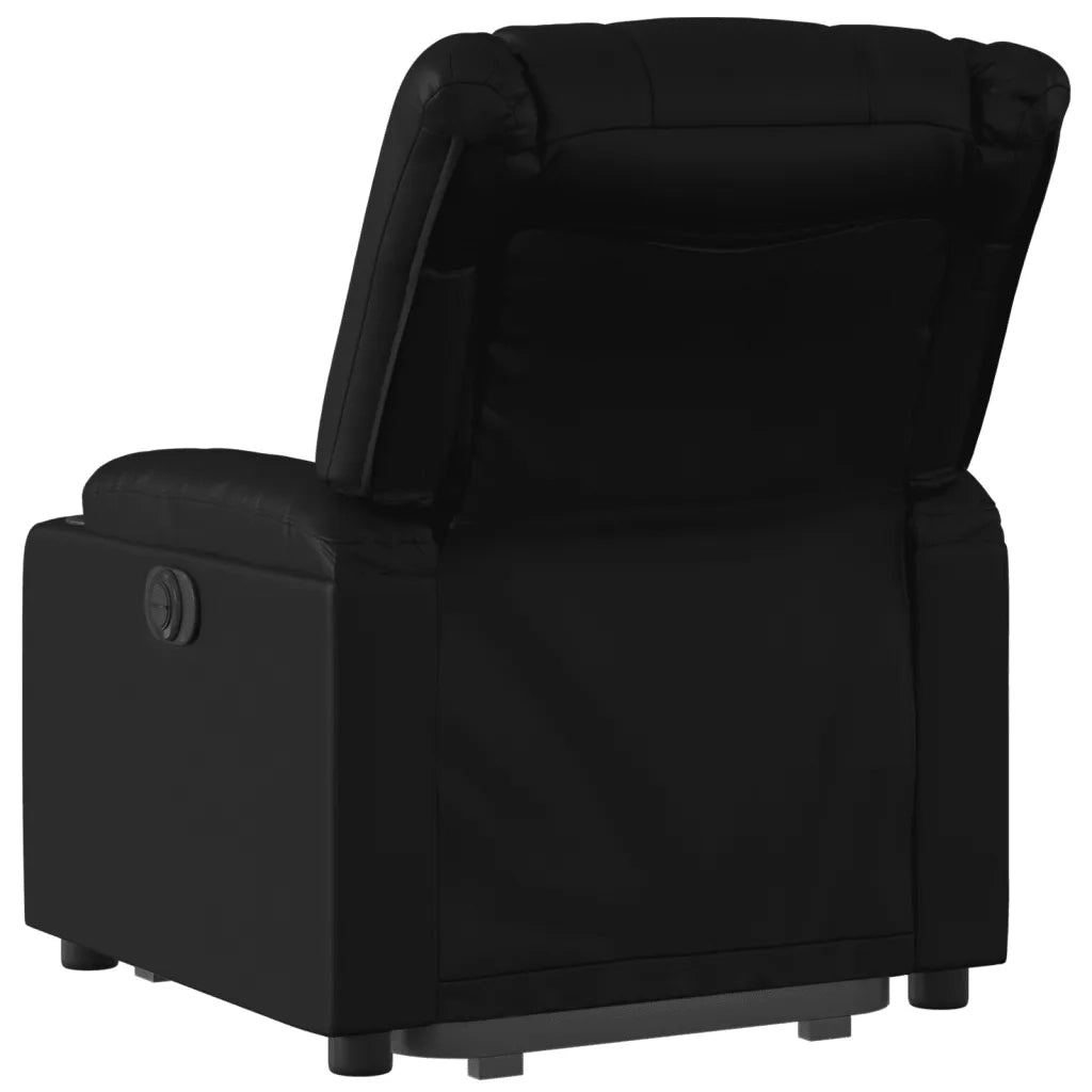 Poltrona Alzapersona Reclinabile Nera in Similpelle 3206551