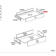 R LATERALE CASSETTO 00749 X KIT CASSETTIERA 5C NOVA 77X40X107 BIANCA- 1,0 pz