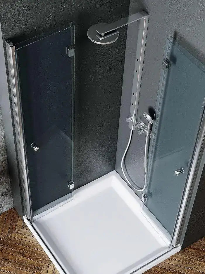 Box Doccia H190 Doppia Anta a Libro Frameless Trasparente 6mm - 78x78