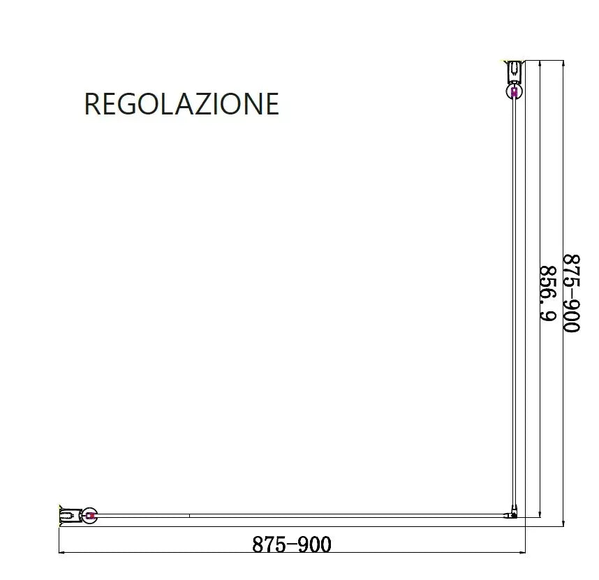 Box Doccia Trasparente H200 Doppia Battente Profili Neri - 75x85