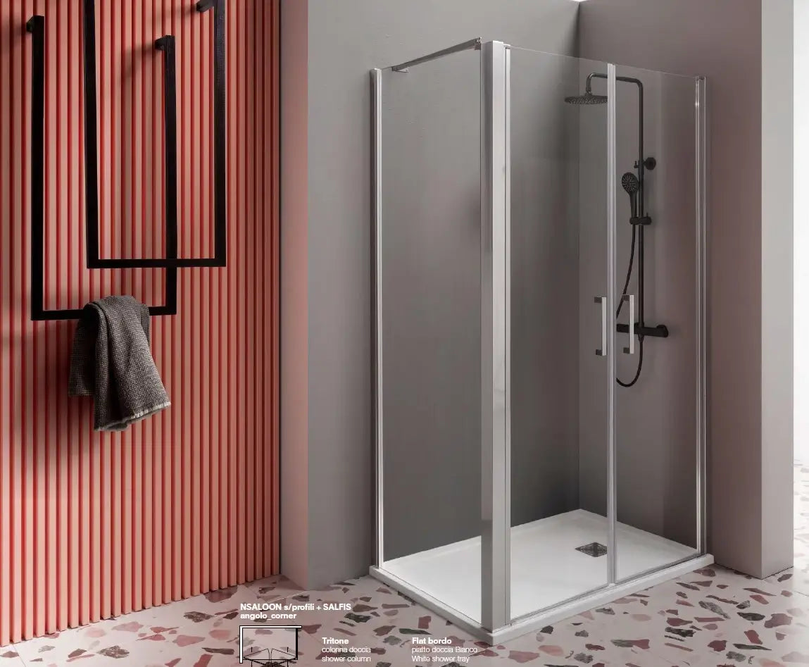 Box Doccia Saloon 6mm Anticalcare H200 Trasparente - 100x100