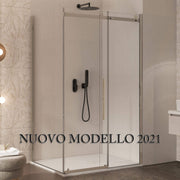 SOTTOCOSTO - Box Doccia Angolare Cristallo Trasparente Anticalcare 8mm Porta Scorrevole - E2.0 - 70x120