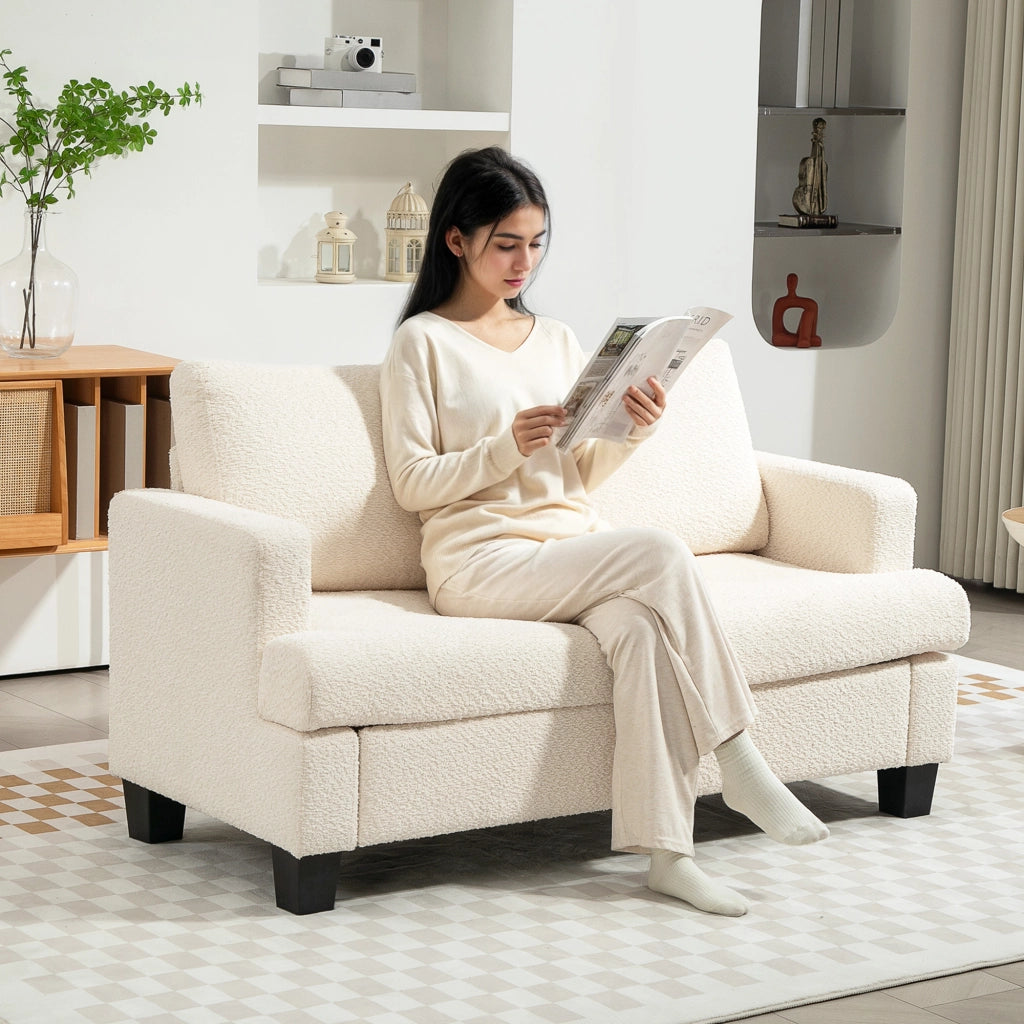 Divano 2 posti con cuscini amovibili ¨C zephmum ¨C beige 120 cm