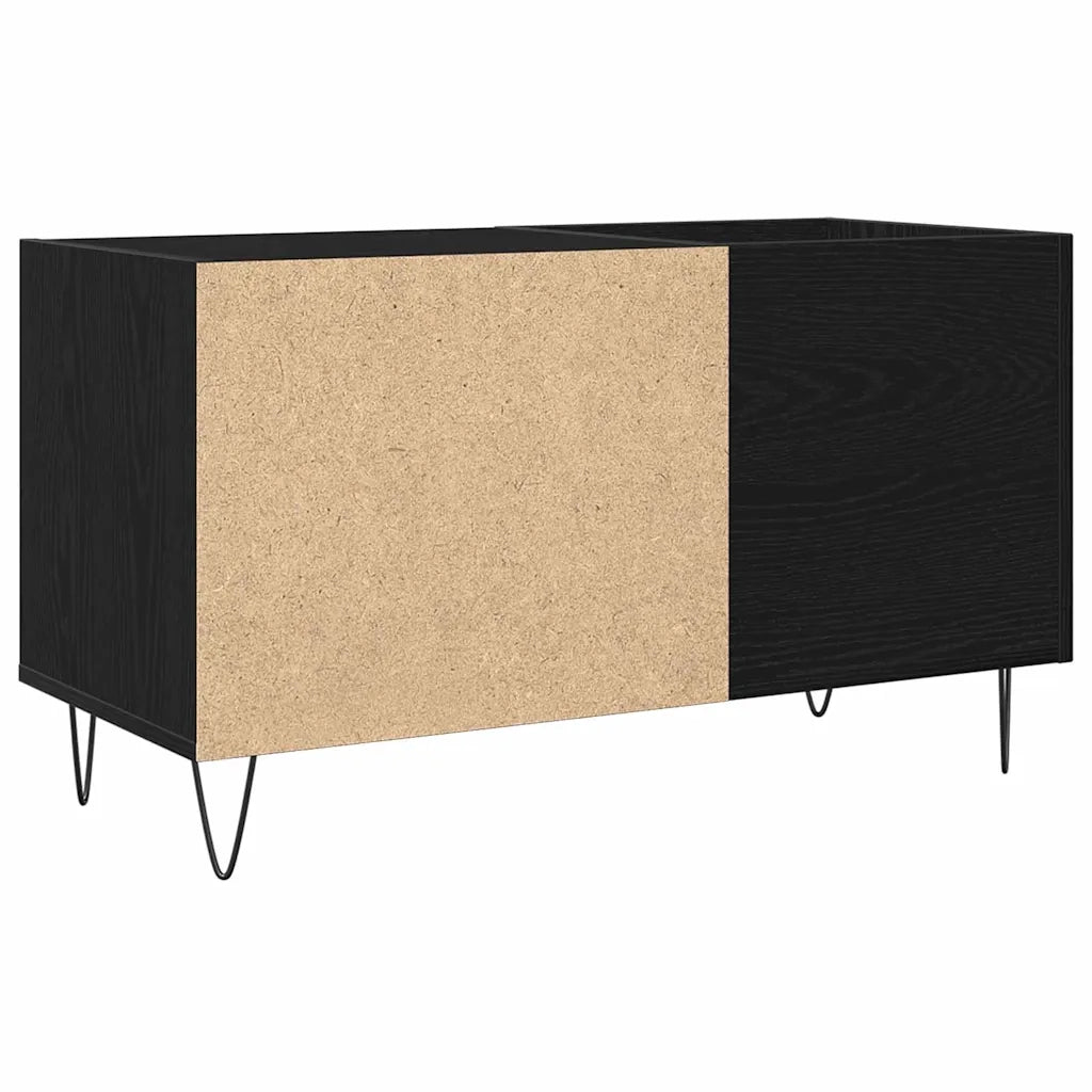 Mobile porta vinili con lo scaffale Rovere Nero 85 x 38 x 48 cm 862897