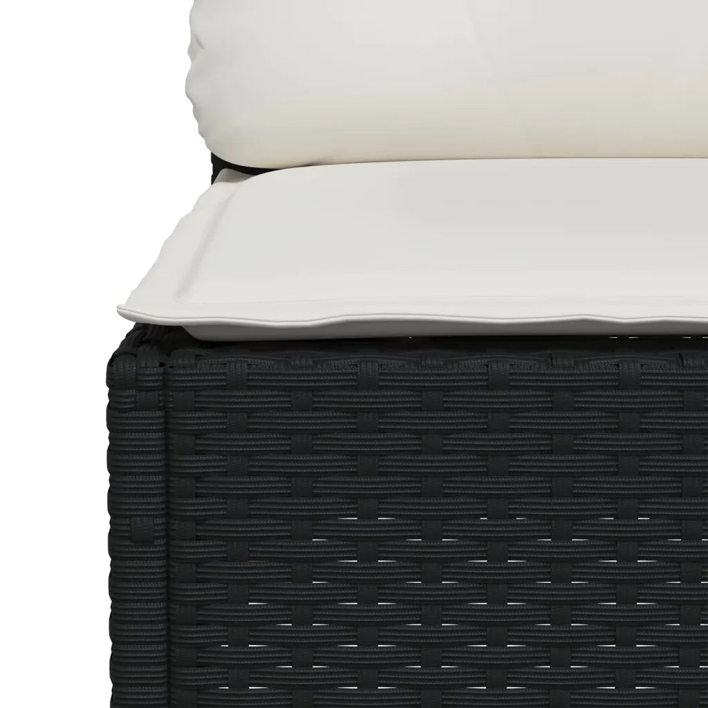 Set Divani da Giardino con Cuscini 8 pz Nero in Polyrattan 3261953