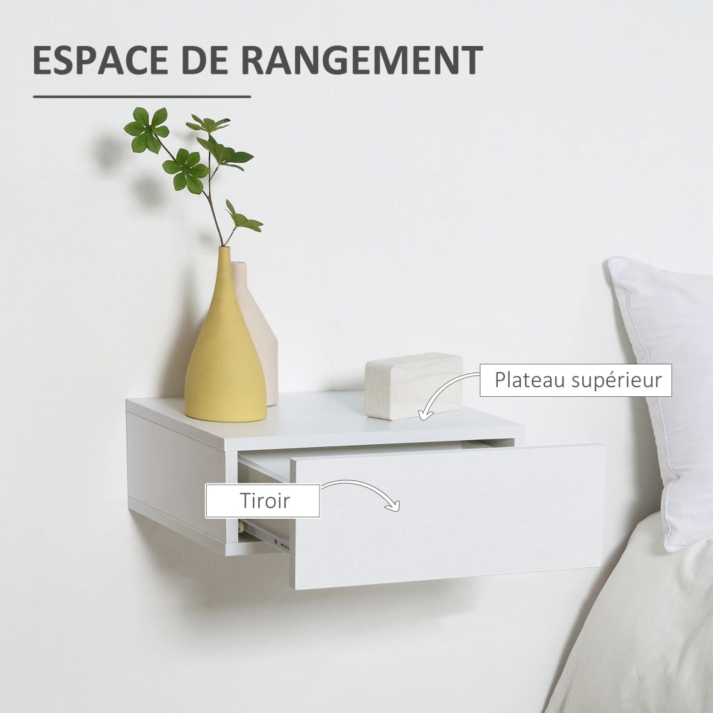 Tavolini da notte a muro ¨C Minimal ¨C Bianco, 2 pezzi
