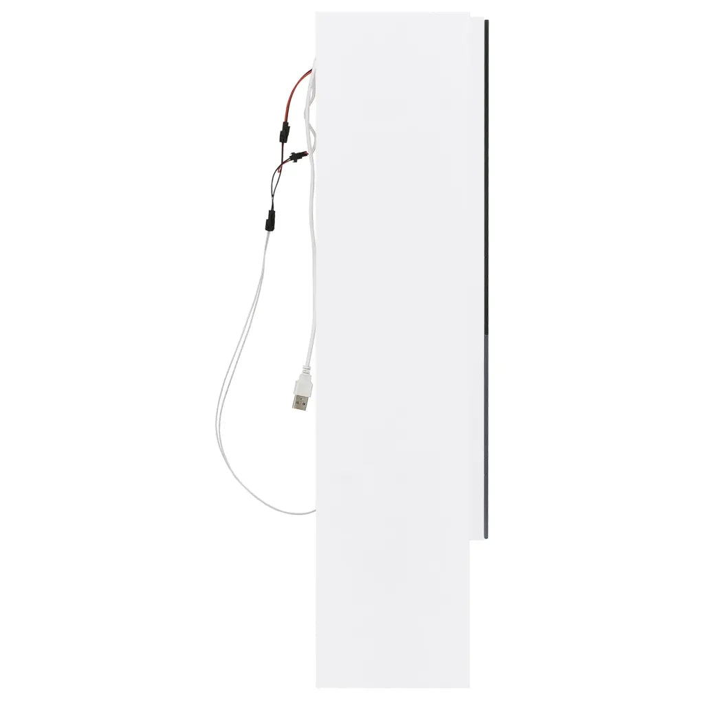Armadietto a Specchio con LED-Mobile con specchio Bianco 80x15x60 cm in MDF
