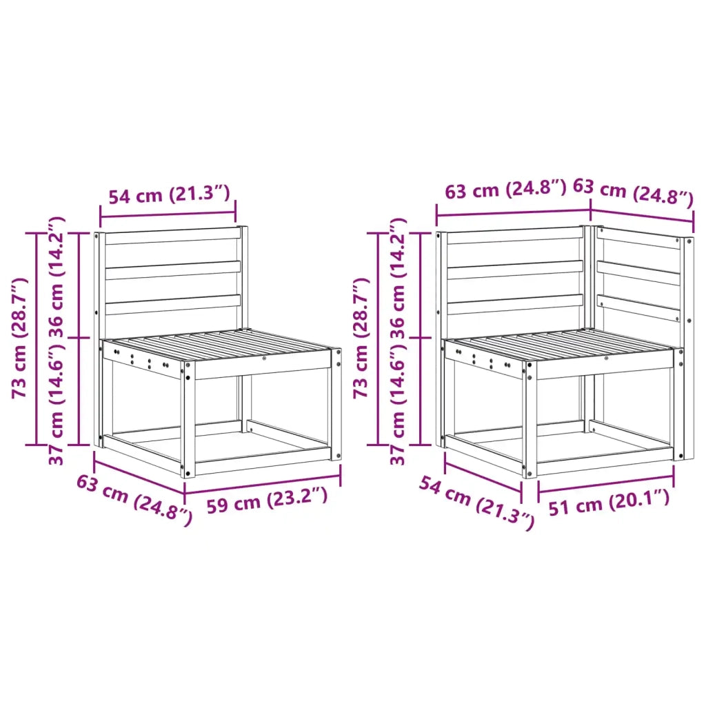 Set di divani da esterno 5 pcs Naturale