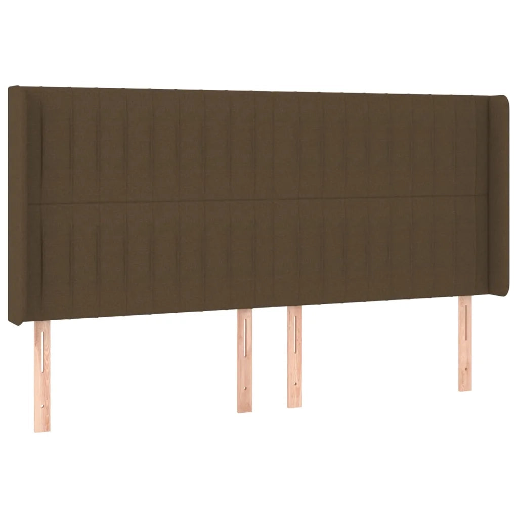 Letto a Molle Materasso e LED Marrone Scuro 160x200 cm Tessuto