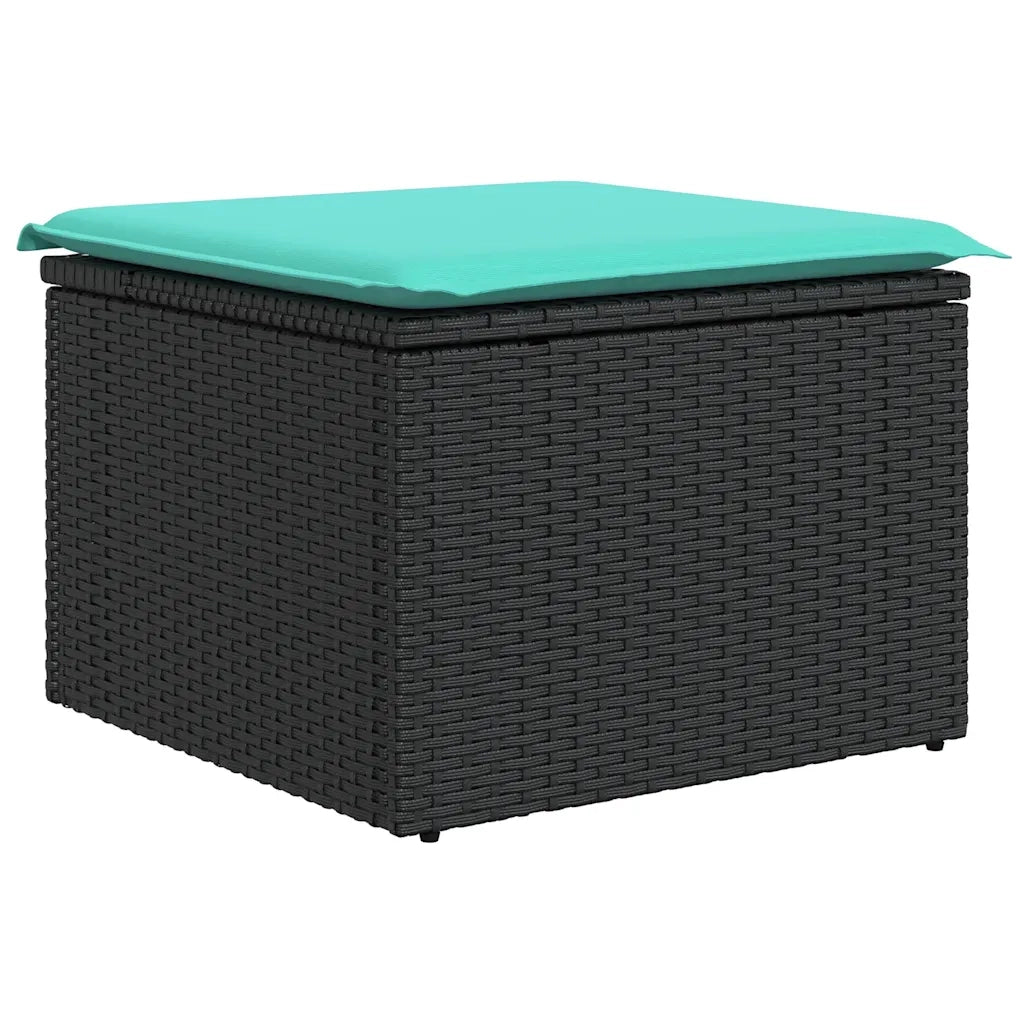 Set Divani da Giardino 10 pz con Cuscini Nero in Polyrattan 3228897