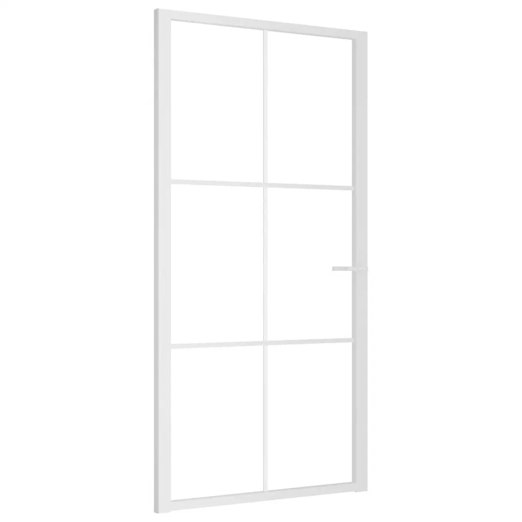 Porta Interna 102,5x201,5 cm Bianca in Vetro ESG e Alluminio 350575