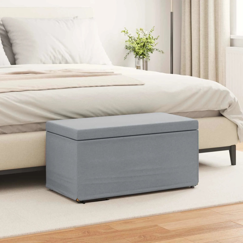 Pouf Grigio chiaro Tessuto e Legno Ingegnerizzato 876773
