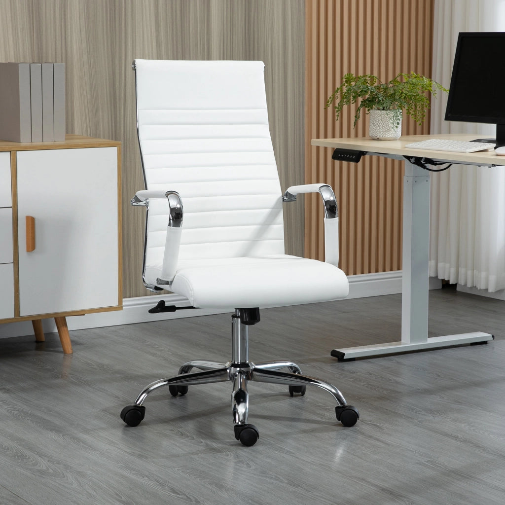 Sedia da Ufficio Girevole Regolabile con Braccioli ¨C Minimal ¨C Bianco 54x62x104-114 cm