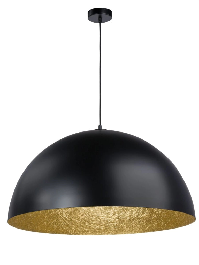 Lampada a sospensione Sigma Sfera nero oro Ø35 E27