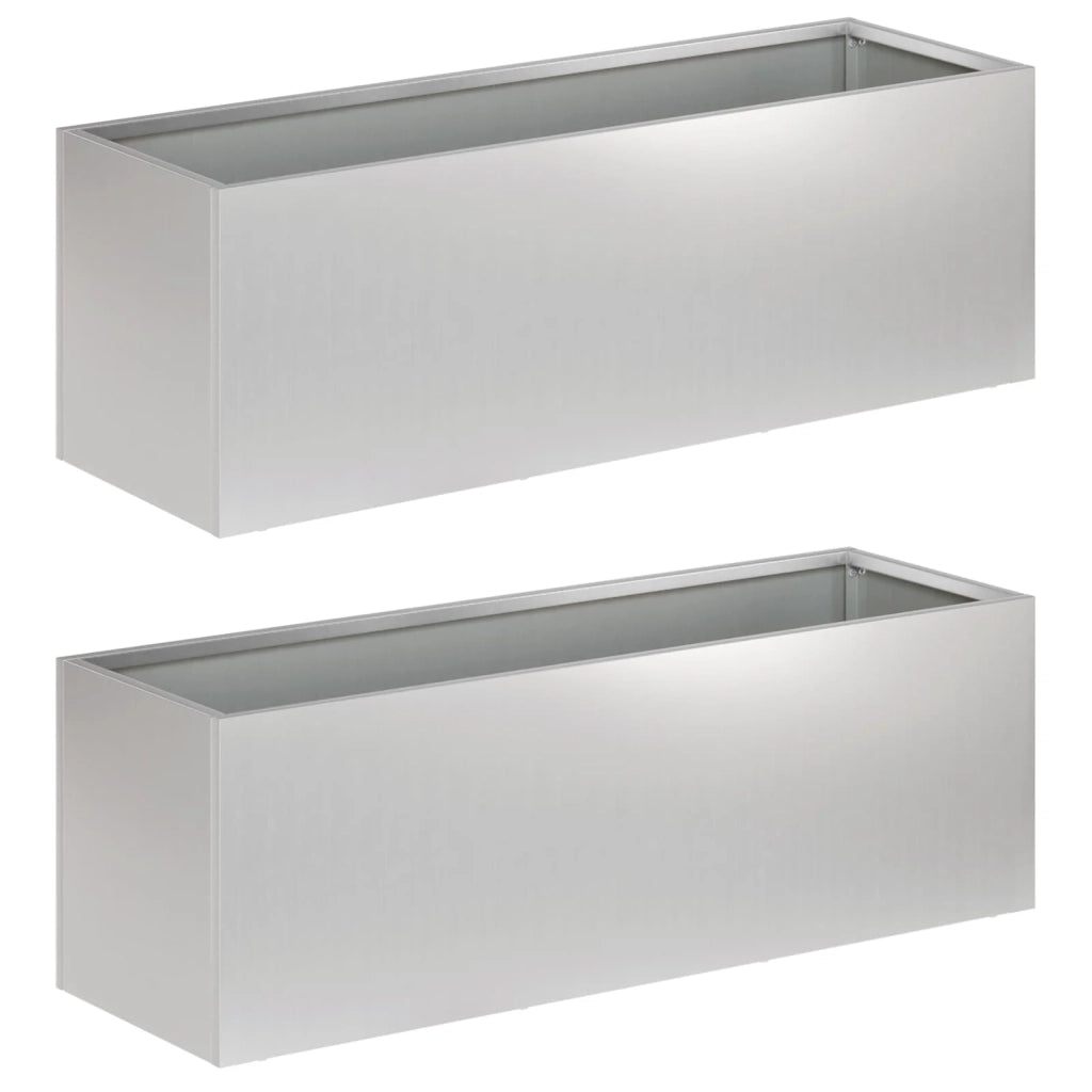 Vaso da giardino 2 pz Argento 60 x 20 x 20 cm Acciaio zincato 8005159