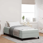 Letto a molle con materasso Grigio chiaro 90 x 190 cm Tessuto