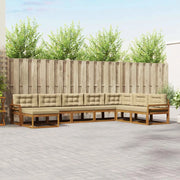 Set di divani da esterno con cuscino 8 pcs Naturale e Beige 3368001