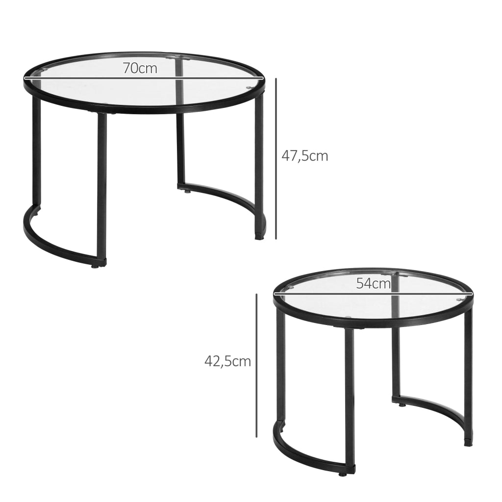 Tavolino da caff¨¨ ¨C Minimal ¨C Nero + Trasparente