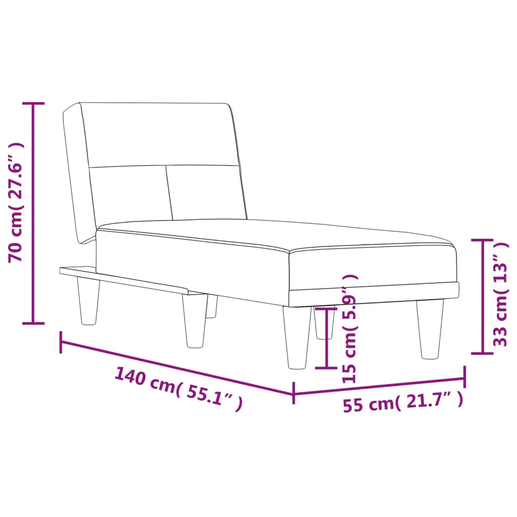 Chaise Longue in Tessuto Grigio Scuro 352817