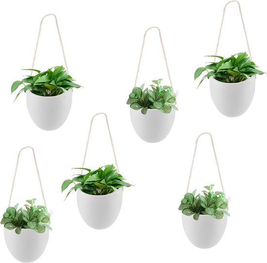 Pannelli per piante appesi - ceramica bianca - idonei per interni ed esterni - 6 pezzi