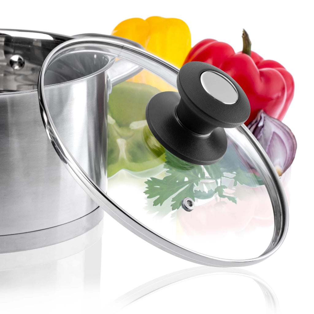 Coperchio in vetro KADAX da 22 cm, universale, resistente al calore, per pentole e padelle.