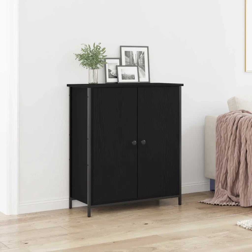 Credenza Rovere Nero 70 x 30 x 80 cm Legno multistrato 862975