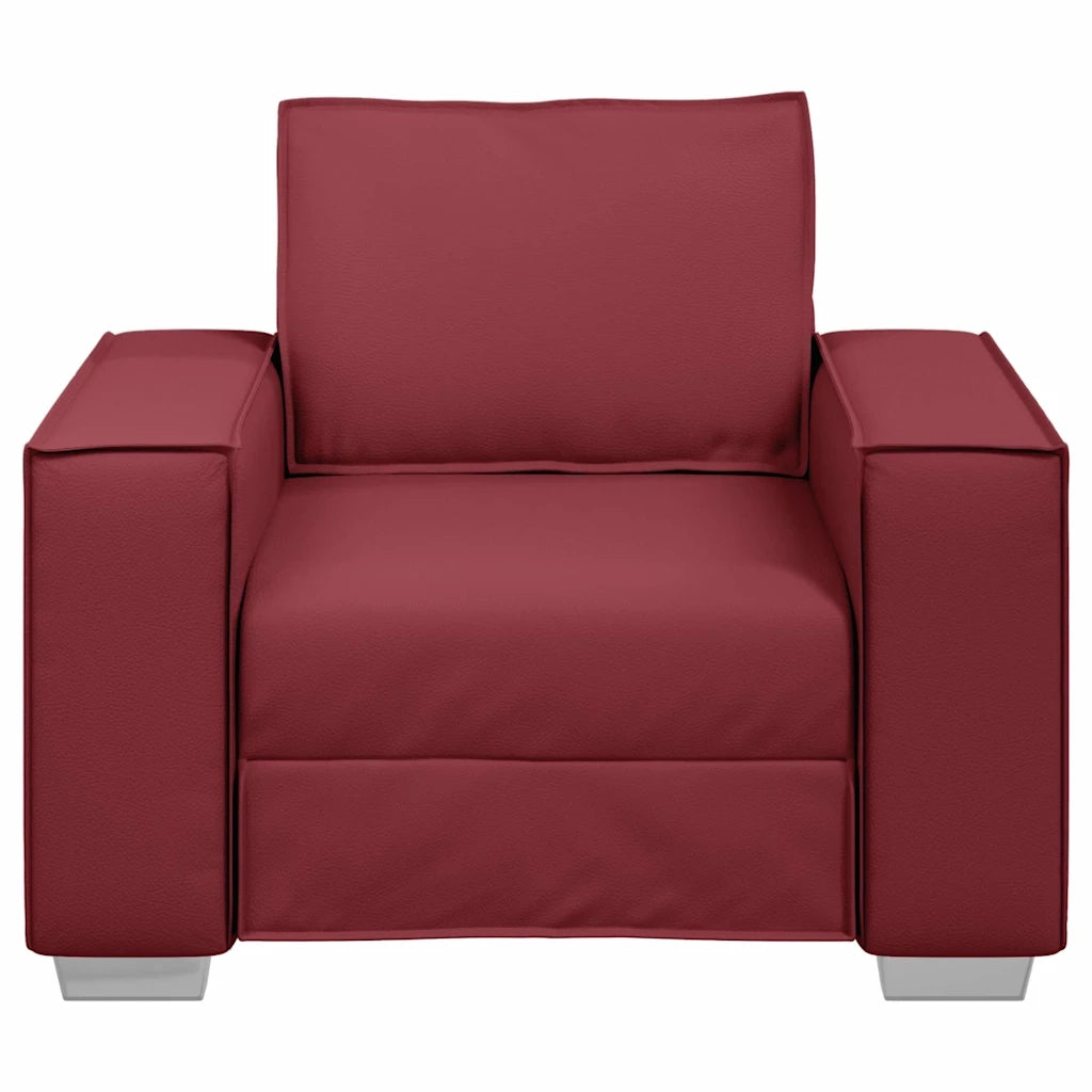 Poltrona Sofa Rosso Vino 100 cm Pelle Sintetica 4105042
