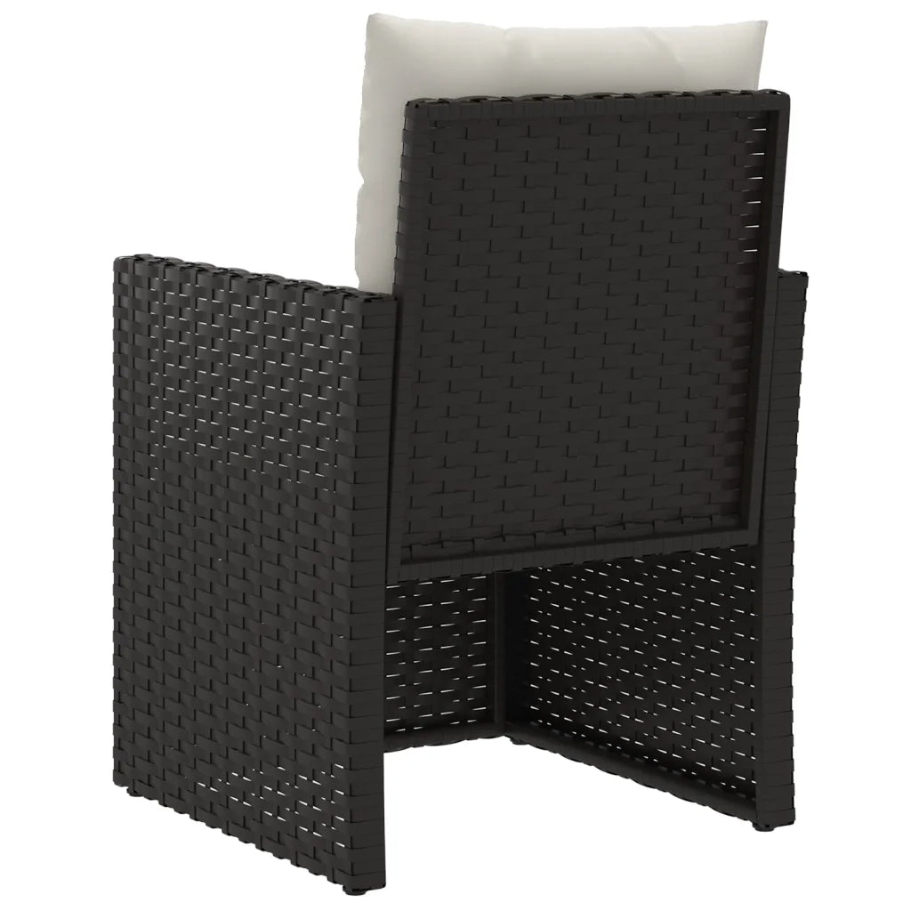 Set Divani da Esterno 3 pz | Set Salotto da Giardino con Cuscini in Polyrattan Nero