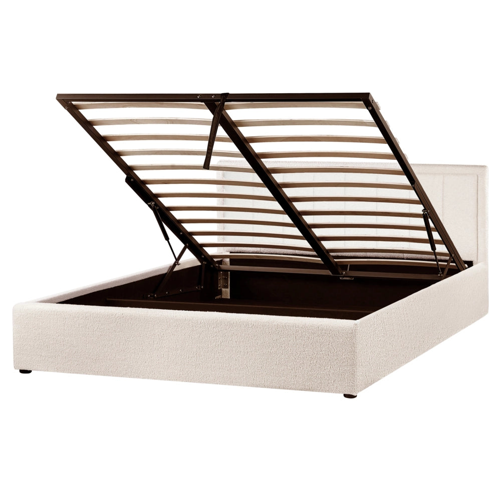 Letto Ottomano Tortora Beige 160x200 cm Struttura imbottita con Testiera