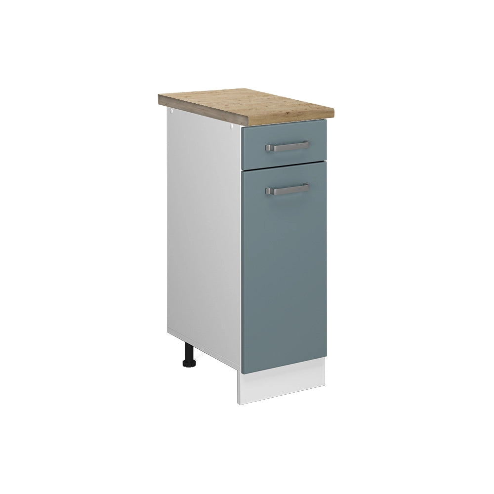 Mobiletto base per cucina R-Line Grigio-blu/Bianco 30 cm, PL Rovere Vicco