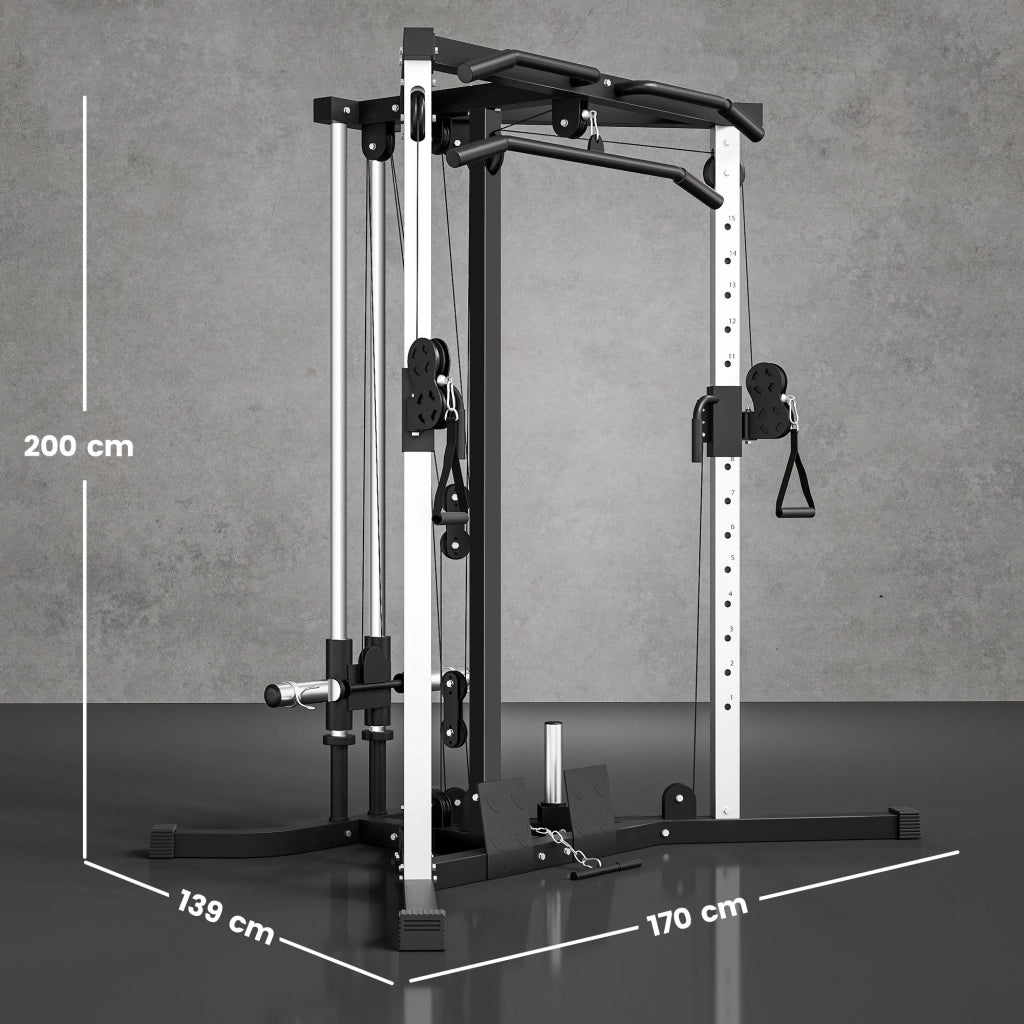 Attrezzatura Fitness per Allenamento Totale ¨C zephmum ¨C Nero, Acciaio, 170x139x200 cm
