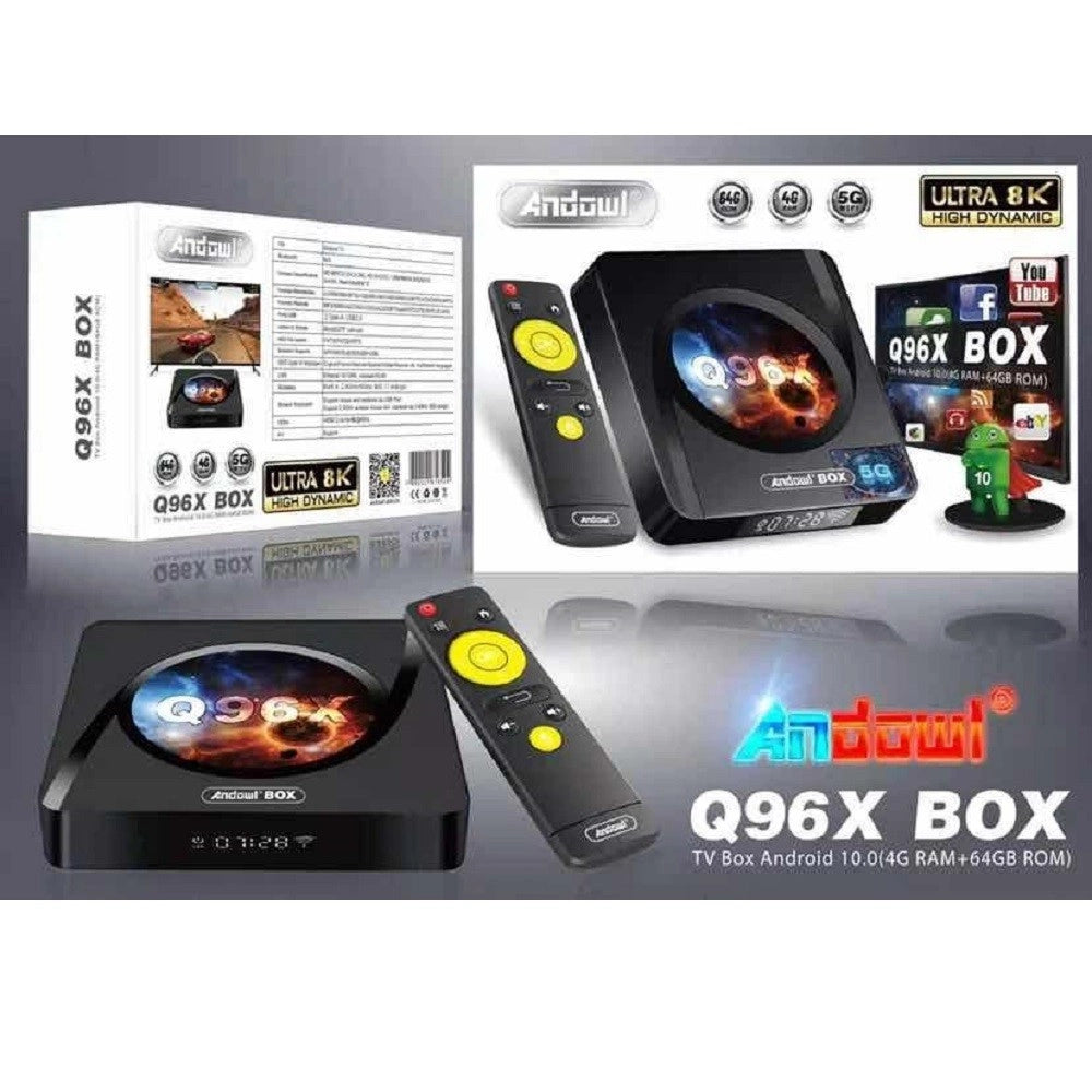 Trade Shop - Tv Smart Box 8k Android 10 Wifi 64g Rete 5g Con Telecomando Box Bluethoot Q96x -