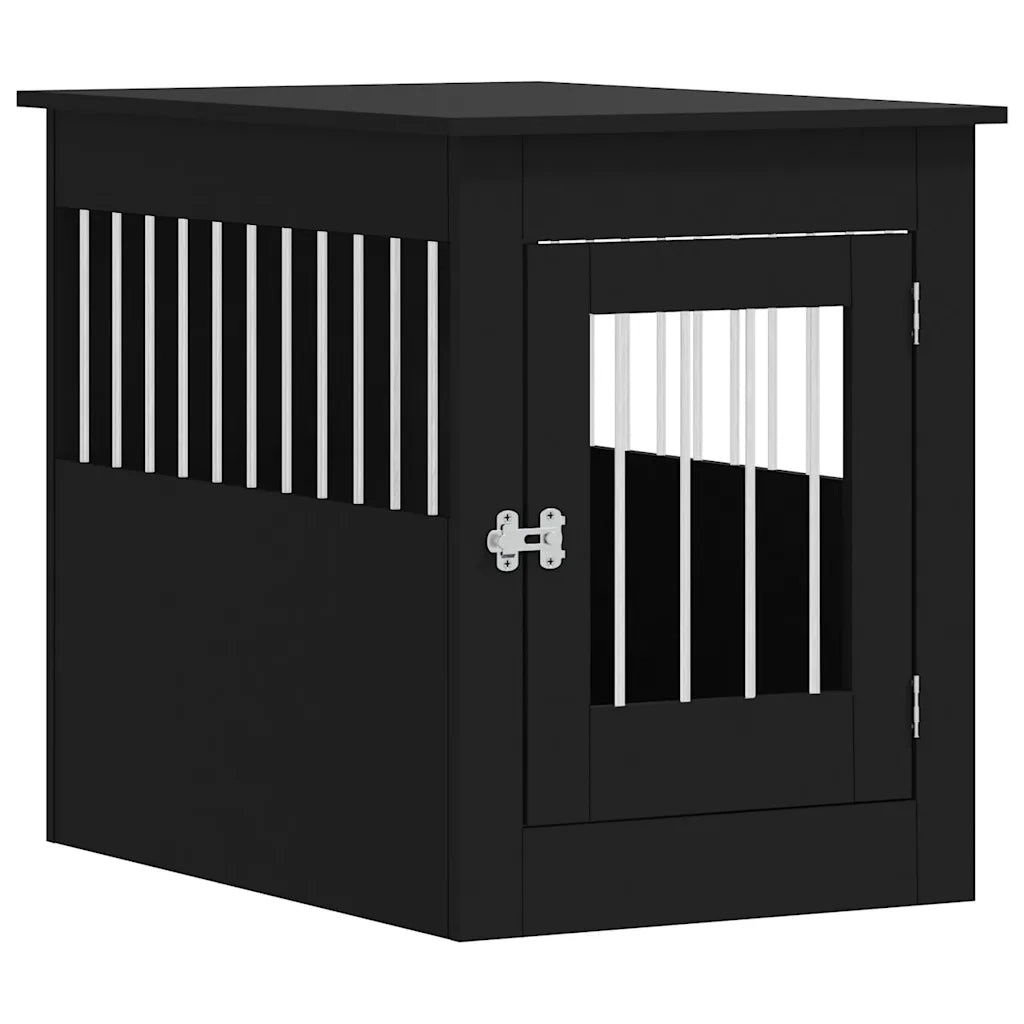 Gabbia Cani da Arredamento Nera 55x80x68cm Legno Multistrato CFW5147861