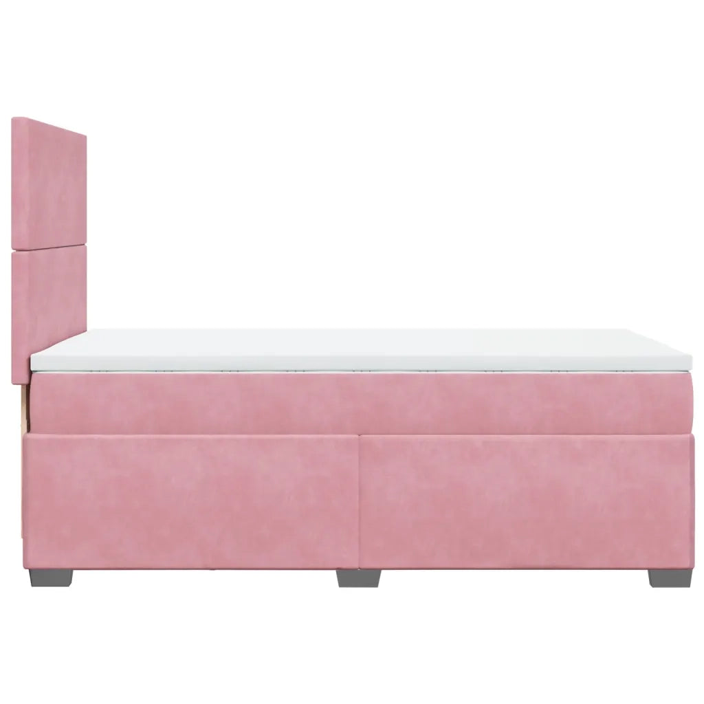 Giroletto a Molle con Materasso Rosa 80x200 cm in Velluto 3290761