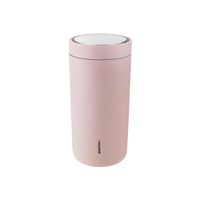 Stelton 685-36 To Go Click Tazza Termica a Doppia Parete 0.4 L Mantenimento Caldo 4 Ore Freddo 8 Ore Coperchio Smart-Click colore Soft Rose