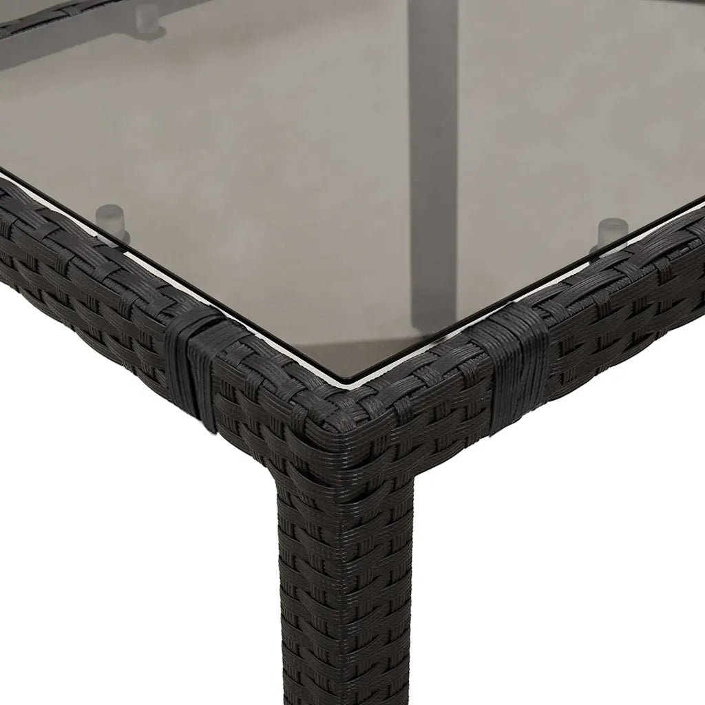 Set da Bistrò da Giardino 7 pz con Cuscini Nero in Polyrattan 3276993