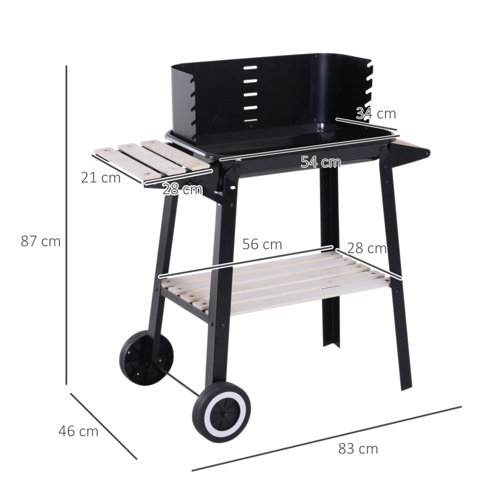 Barbecue a Carbone con Griglia Regolabile ¨C Xylo ¨C Nero 83x37x87cm