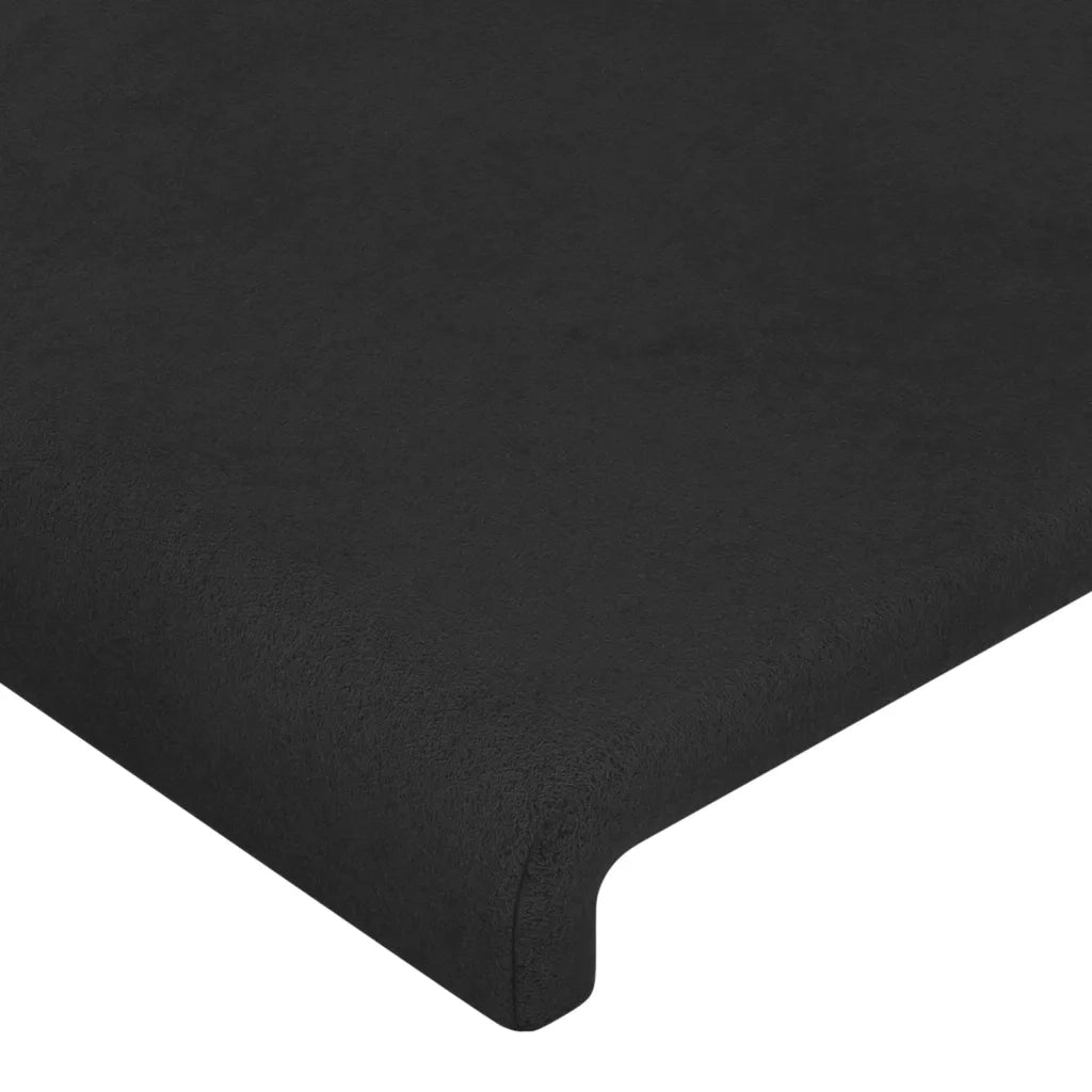 Testiera | Testata ad Orecchio Nera 147x16x118/128 cm in Velluto