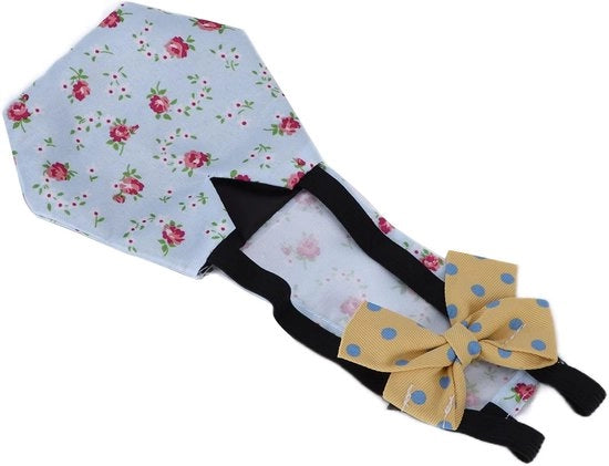 Luiers per Aria Aviaria | Luiere per Polli e Anatre con Abbigliamento e Chiusura a Strappo (M Blu Fiori) - Adatto per Anatre e Oche