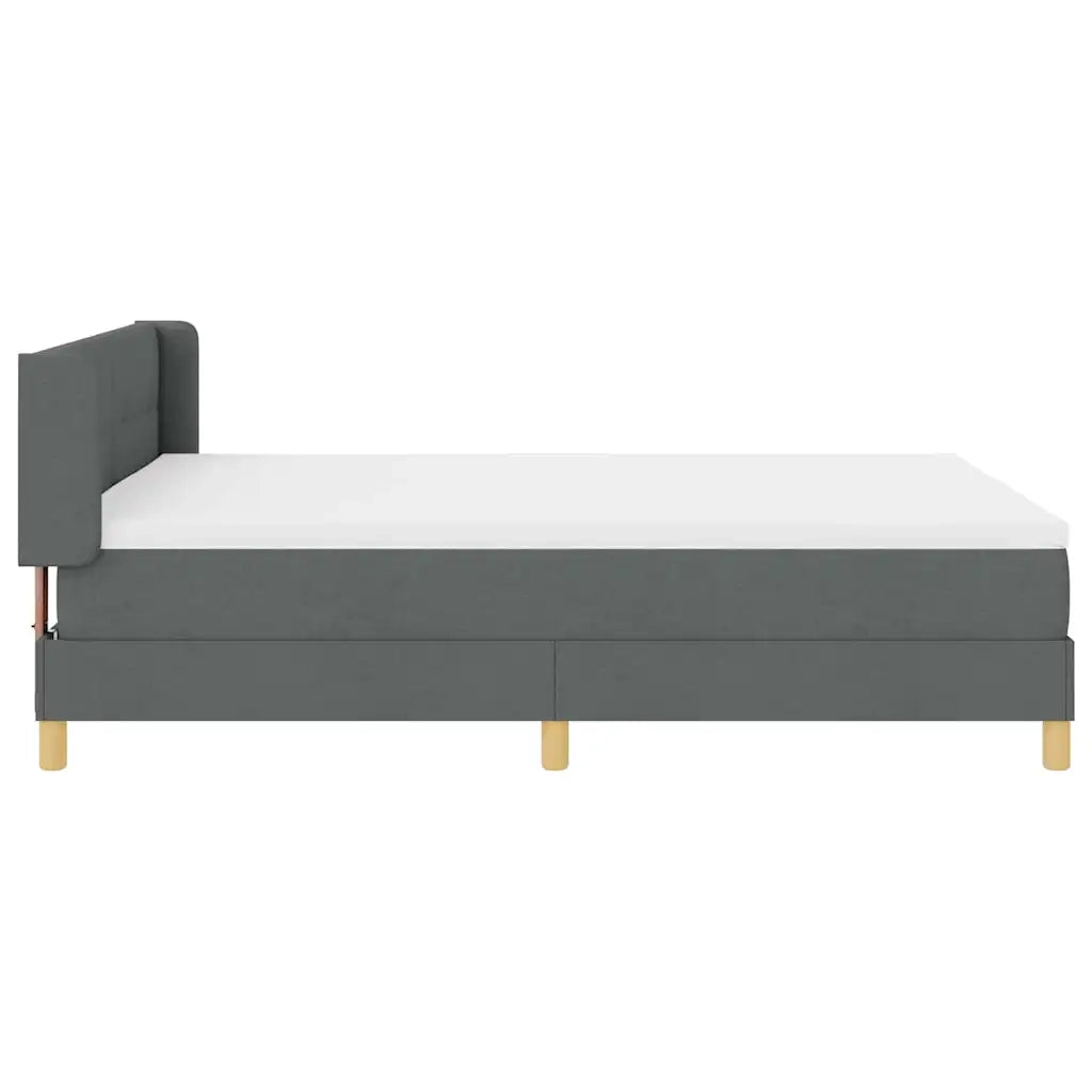 Letto a molle con testiera Grigio scuro 190 x 140 cm Poliestere
