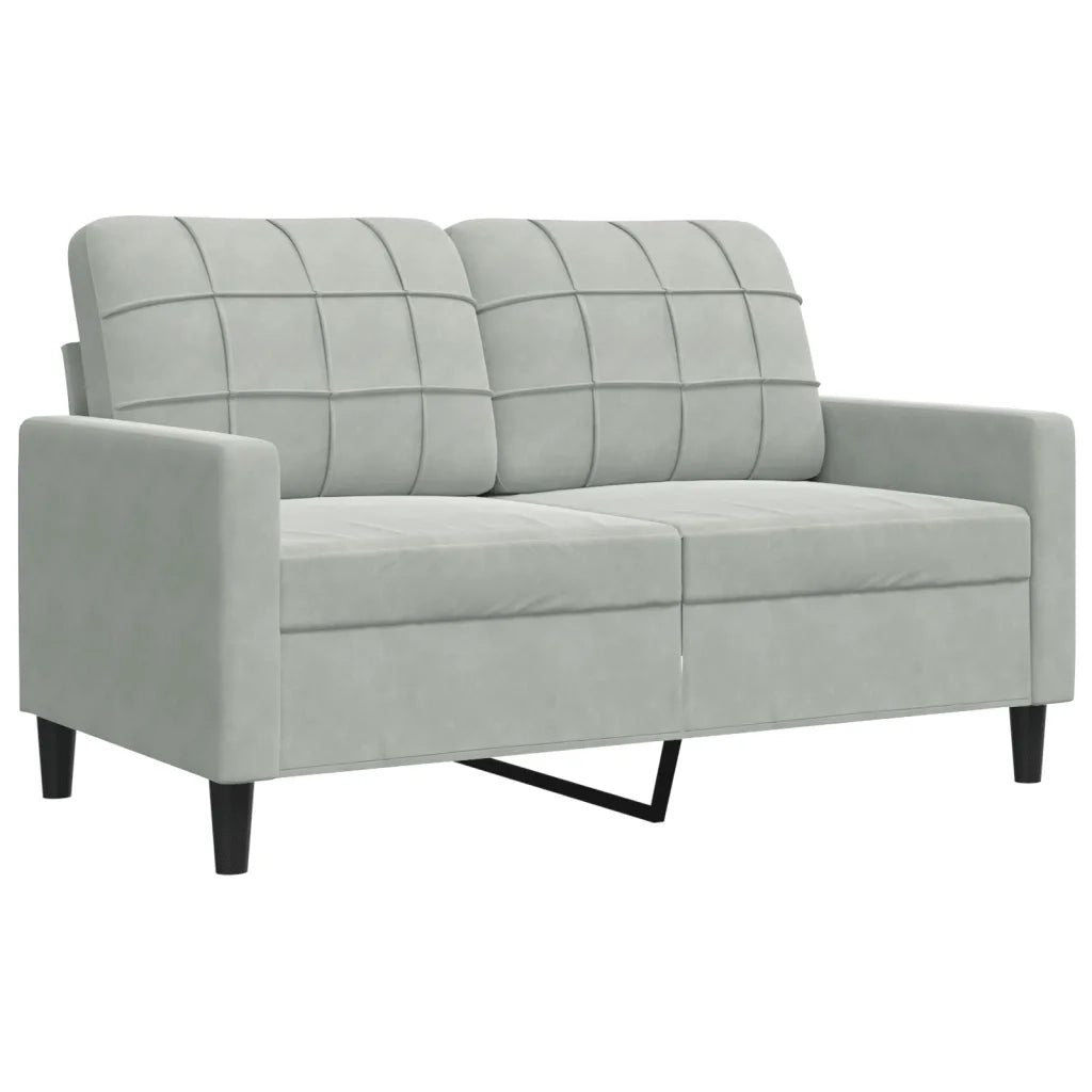 Set di Divani 3 pz con Cuscini e Rinforzi Grigio Chiaro Velluto 3278421