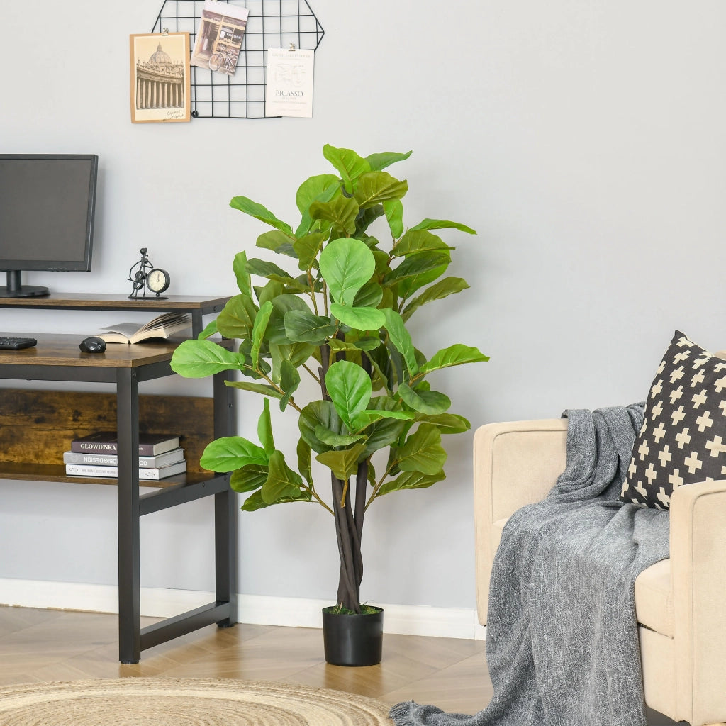 Ficus Artificiale 130cm ¨C Xylo ¨C 78 Foglie Realistiche per Interni ed Esterni