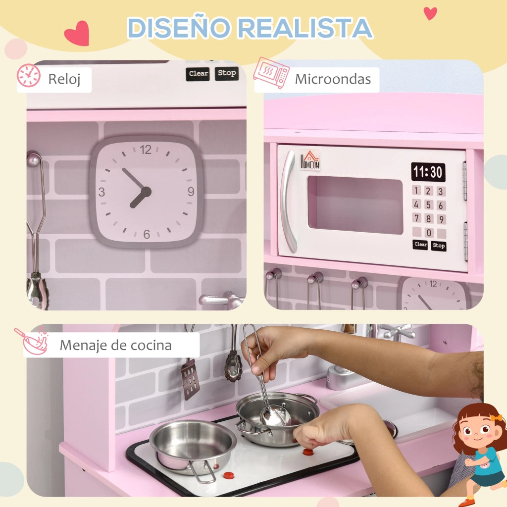 Casetta da Cucina per Bambini ¨C Minimal ¨C Rosa 70x29x90 cm