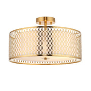 Plafoniera tonda Cordero Endon oro traforata 3xE27 dimmer
