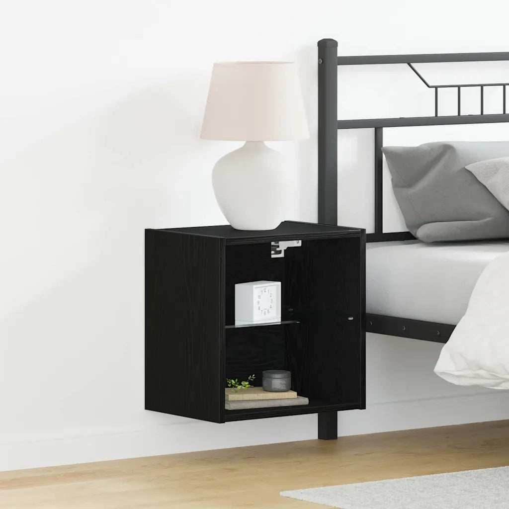 Mensola galleggiante con luce LED Nero 40 x 28,5 x 40 cm 863094