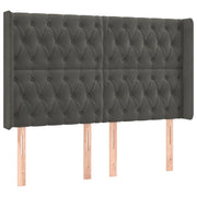 Testiera | Testata ad Orecchio GrigioScuro 147x16x118/128cm in Velluto