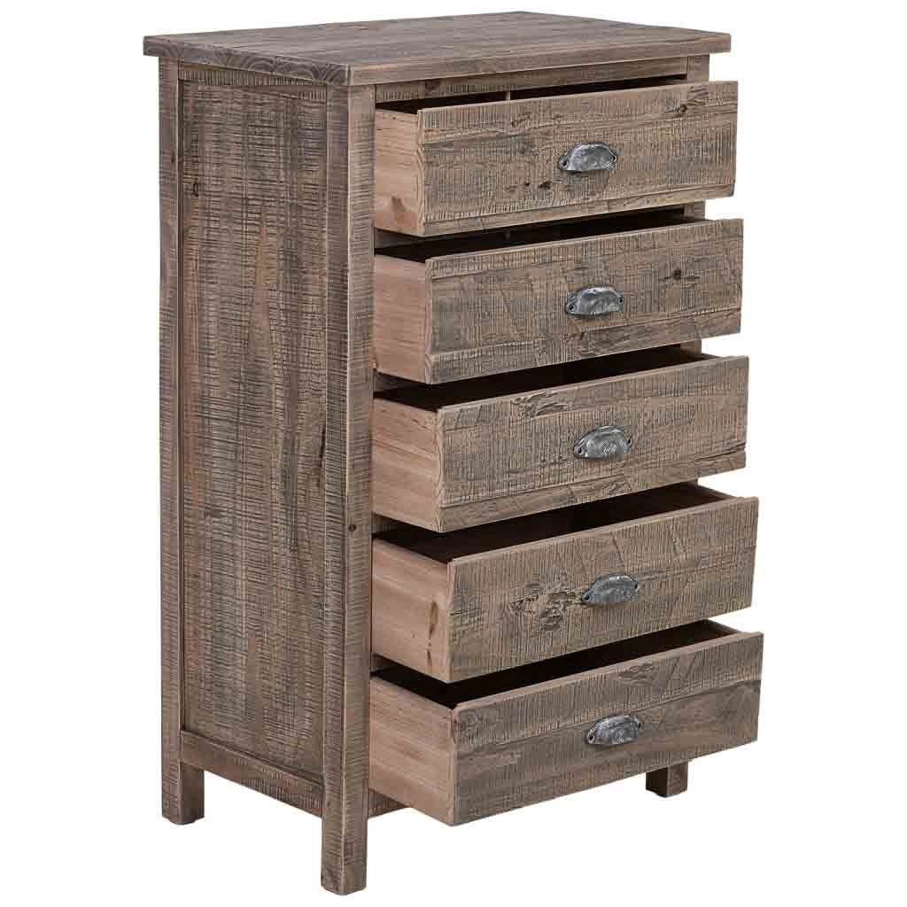Cassettiera in legno marrone 65x40x103,5h cm