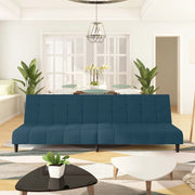 Divano Letto a 2 Posti-Sofa Letto 2 Posti-Daybed Blu in Velluto 204820